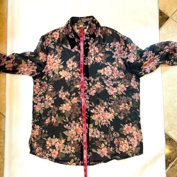 $5 ADD ON with $15+ Bundle Notations 2-piece Floral Sheer Blouse Tank Sz M EUC - Picture 6 of 14